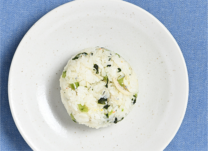 刻んだ野沢菜とちりめん